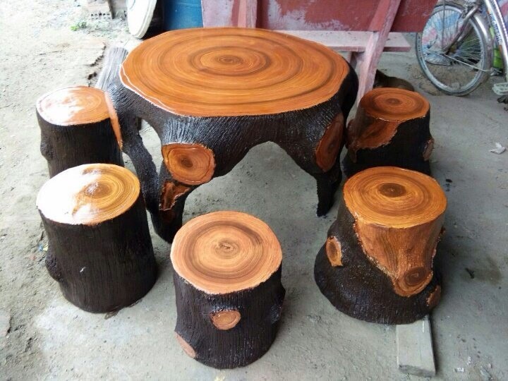 4 mẫu bộ bàn ghế đá tròn đẹp 4