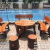 Bàn ghế giả gỗ ngoài trời