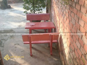 Sản xuất Bộ bàn ghế đá màu đỏ