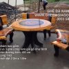 Bộ bàn ghế đá mài sơn giả gỗ