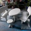 Bộ bàn đá hột xoài trắng [2 đôn]