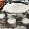 Bộ bàn đá nguyên khối [đôn nấm]