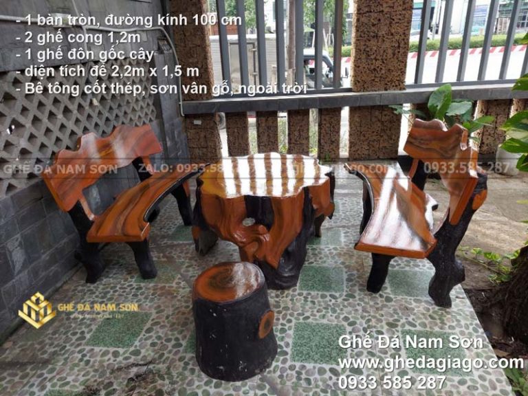 bàn ghé đá giả gốc cây